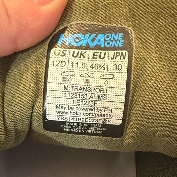 Hoka Transport Men's Olive Athletic Shoes - size 12 - Picture 2 of 8
